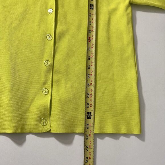 Hanifa Button Up Blouse Women’s L Lime Green Knit Heavyweight Short Sleeve - Picture 5 of 8